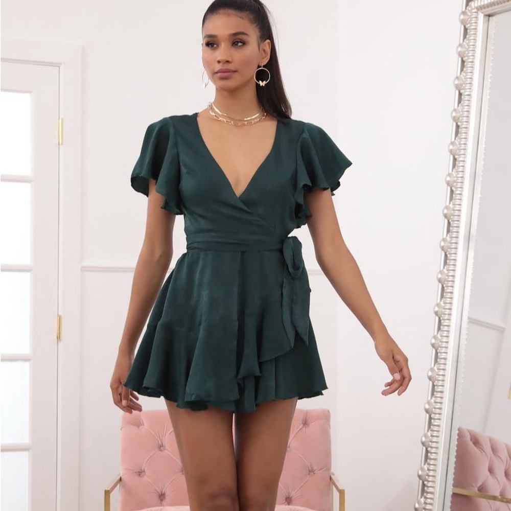 Lucy in the Sky Satin Wrap Dress
